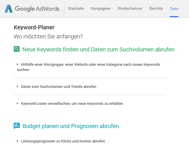 Google Keyword Planner